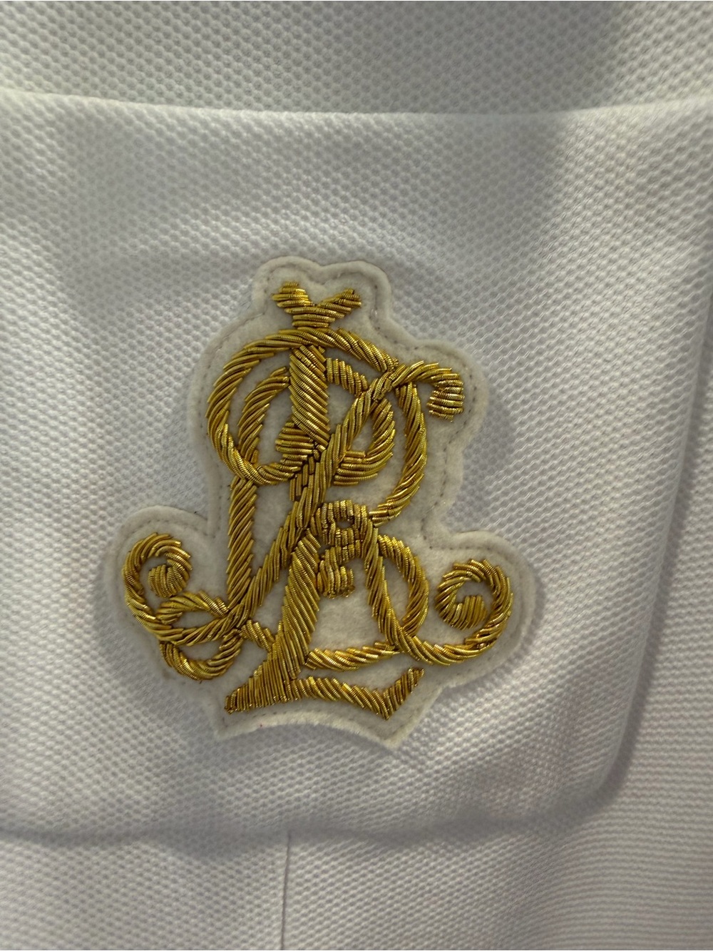 Lauren Ralph Lauren White Blazer with Gold Crest XXL - Picture 4 of 8